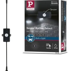 Ohjain liiketunnistimella Paulmann Park + Light, IP44, max.24W, musta