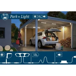 Ohjain liiketunnistimella Paulmann Park + Light, IP44, max.24W, musta