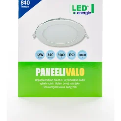 Paneelivalaisin LED Energie Slim Ø170mm 12W 840lm 3500K uppoasennettava sis. liitäntälaiteen valkoinen
