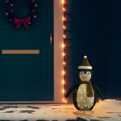 Pingviini-joulukoriste LED-valoilla ylellinen kangas 60 cm