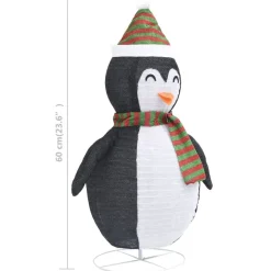 Pingviini-joulukoriste LED-valoilla ylellinen kangas 60 cm