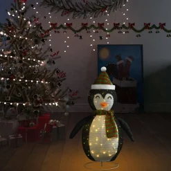 Pingviini-joulukoriste LED-valoilla ylellinen kangas 60 cm