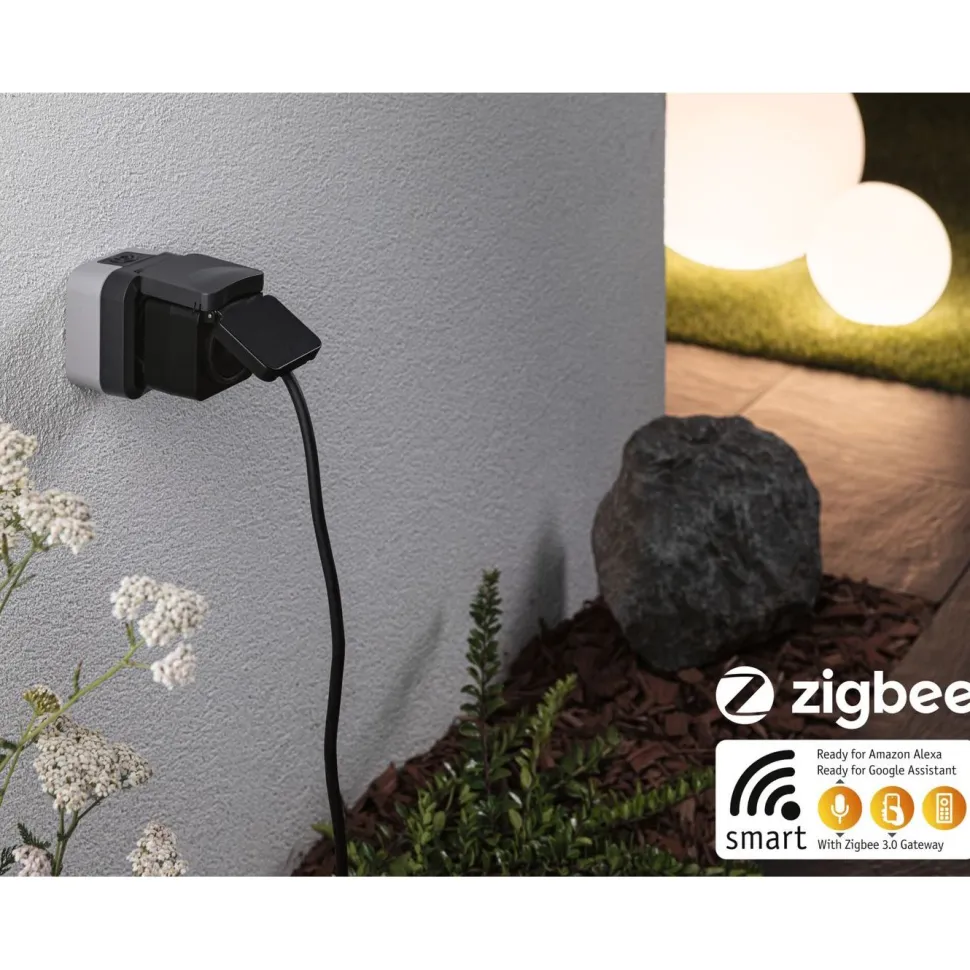 Pistokeliitin ulkokäyttöön Paulmann Smart Plug, IP44, musta