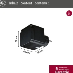 Pistokeliitin ulkokäyttöön Paulmann Smart Plug, IP44, musta