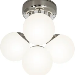 Plafondi Aneta Lighting Nicosia Ø26cm IP44 kromi/opaali