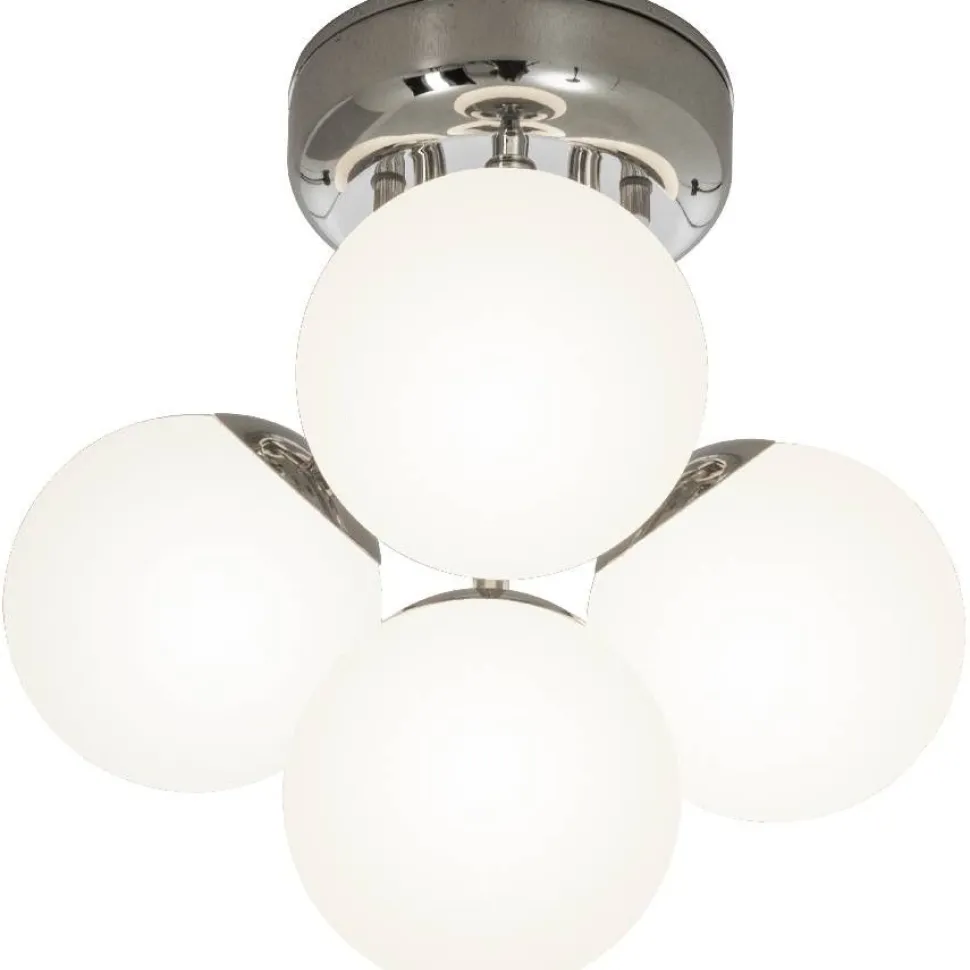 Plafondi Aneta Lighting Nicosia Ø26cm IP44 kromi/opaali