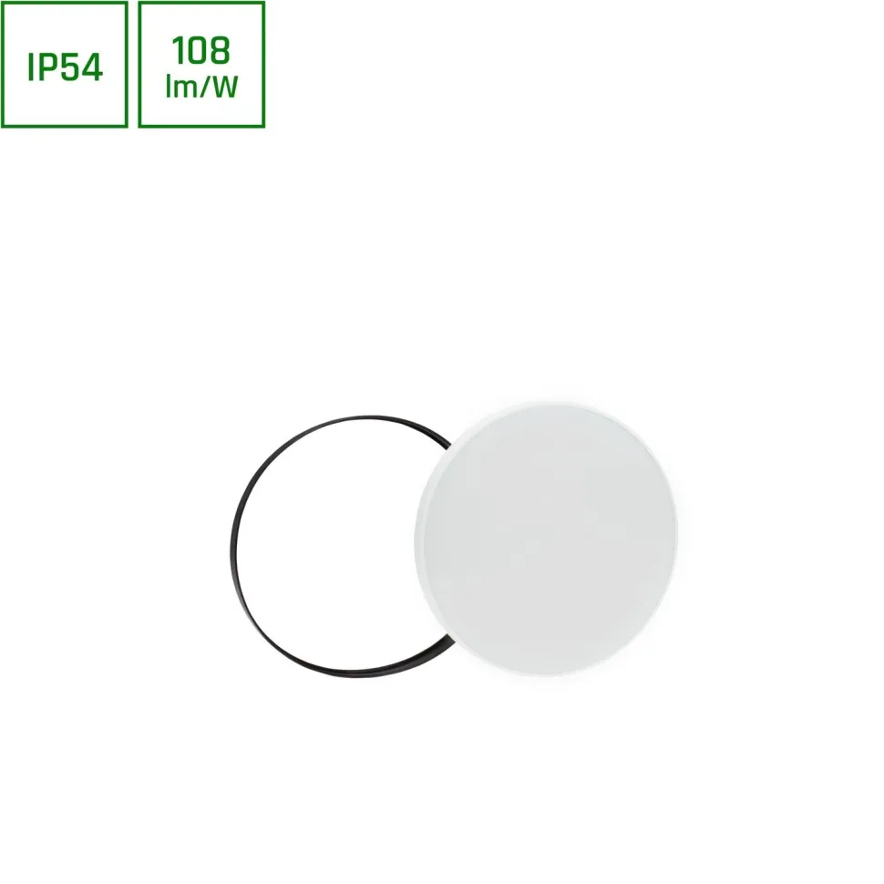 Plafondi Spectrum Nymphea Black & White Ø250mm 18W 115° IP54 3000K valkoinen/musta