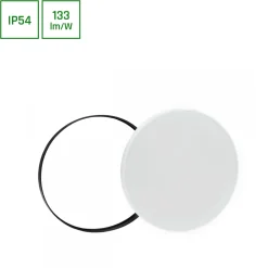 Plafondi Spectrum Nymphea Black & White Ø250mm 18W 115° IP54 3000K valkoinen/musta