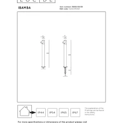 Pollarivalaisin Lucide Ibamba, 8.3x8cm, IP65, 6W, musta