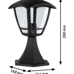 Pollarivalaisin Paulmann Classic Curved, IP44, 28cm, musta