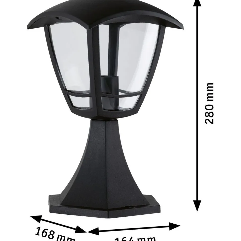Pollarivalaisin Paulmann Classic Curved, IP44, 28cm, musta