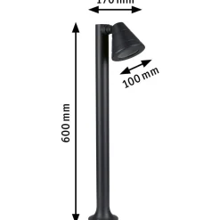 Pollarivalaisin Paulmann Trian, IP44, 60cm, GU10, korroosionkestävä, antrasiitti