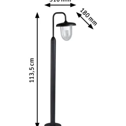 Pollarivalaisin Paulmann Vintario, IP44, 113.5cm, E27, korroosionkestävä, antrasiitti