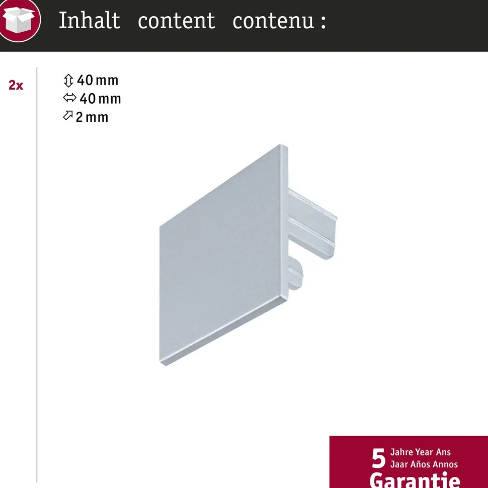 Päätykappalesetti Paulmann Linion Accessories 2kpl, mattamusta