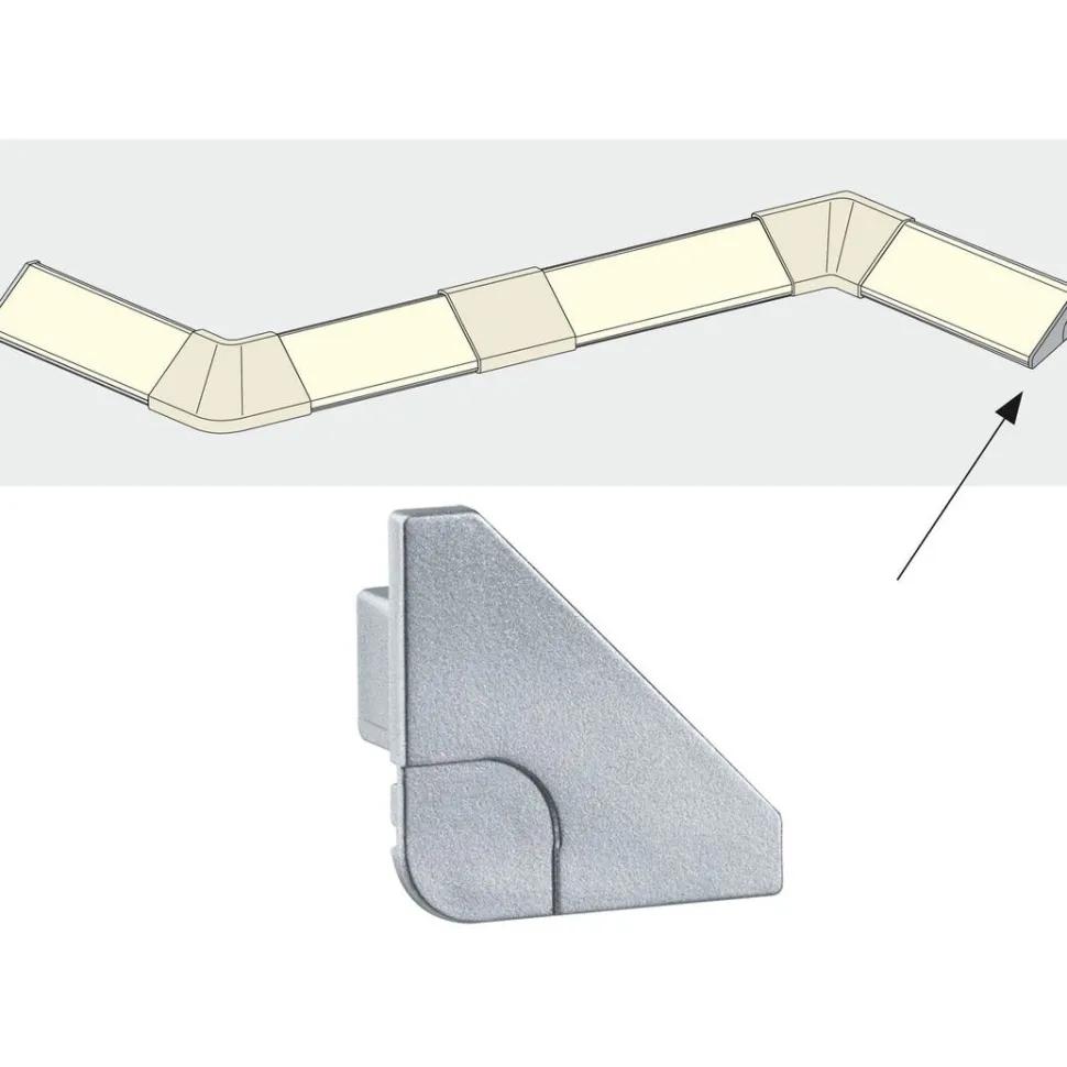 Päätypala LED-profiiliin Paulmann Delta, 2kpl, matta-alumiini