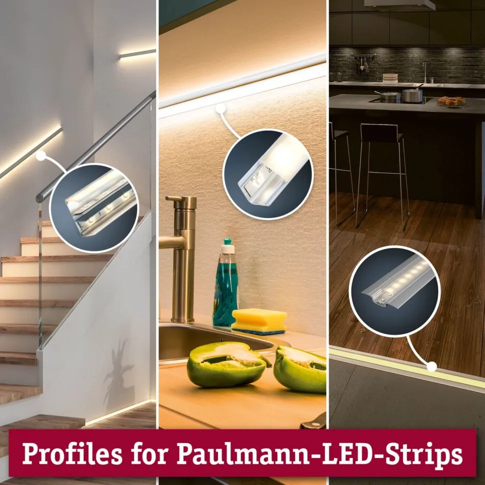 Päätypala LED-profiiliin Paulmann Delta, 2kpl, matta-alumiini