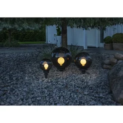 Puutarhavalaisin Star Trading Orby, 20cm, musta/savunharmaa