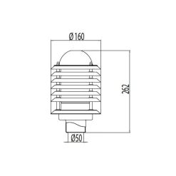 Pylväsmajakka Averia AVGP05M Ø 160x262 mm musta