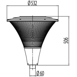 Pylväsvalaisin Ensto Opera - OP530LEDGH LED 38W/840 AC GH