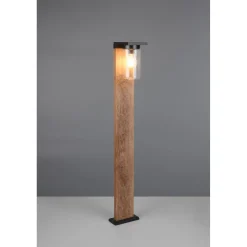 Pylväsvalaisin Trio Ardila, 100cm, E27, puu/mattamusta, hämärätunnistin