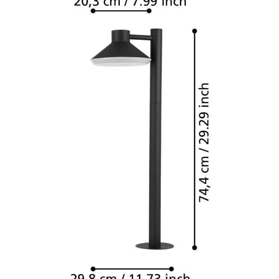 Pylväsvalaisin Eglo Ninnarella 74.5cm, musta/valkoinen