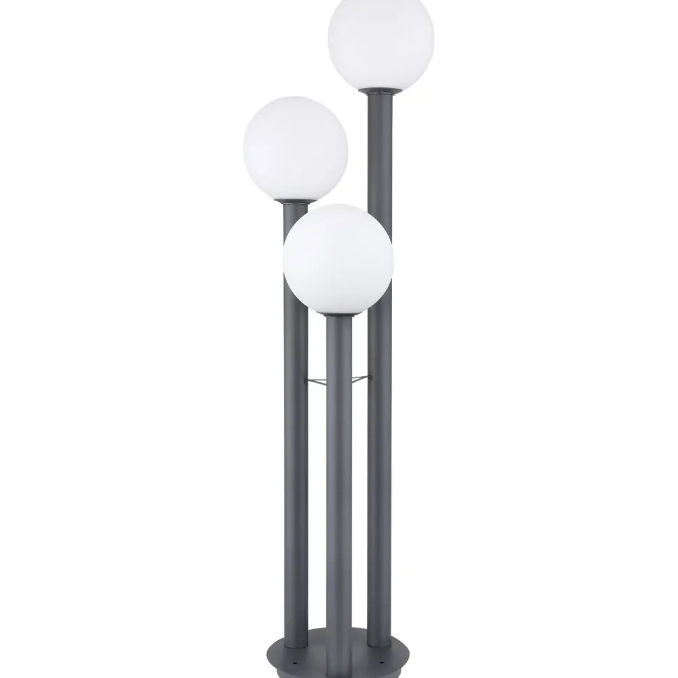 Pylväsvalaisin Globo Laura 160cm, 3-osainen, antrasiitti/opaali