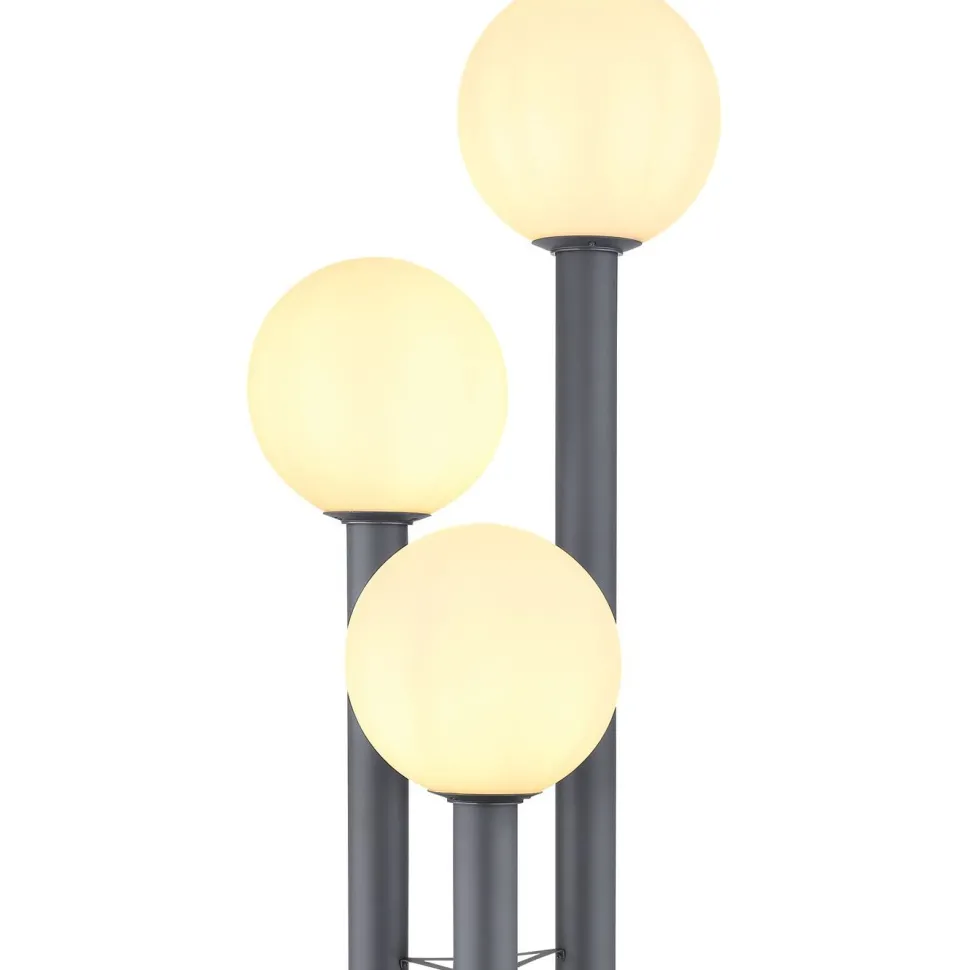 Pylväsvalaisin Globo Laura 160cm, 3-osainen, antrasiitti/opaali