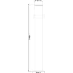 Pylväsvalaisin Globo Xeloo Ø14x80cm 60W teräs