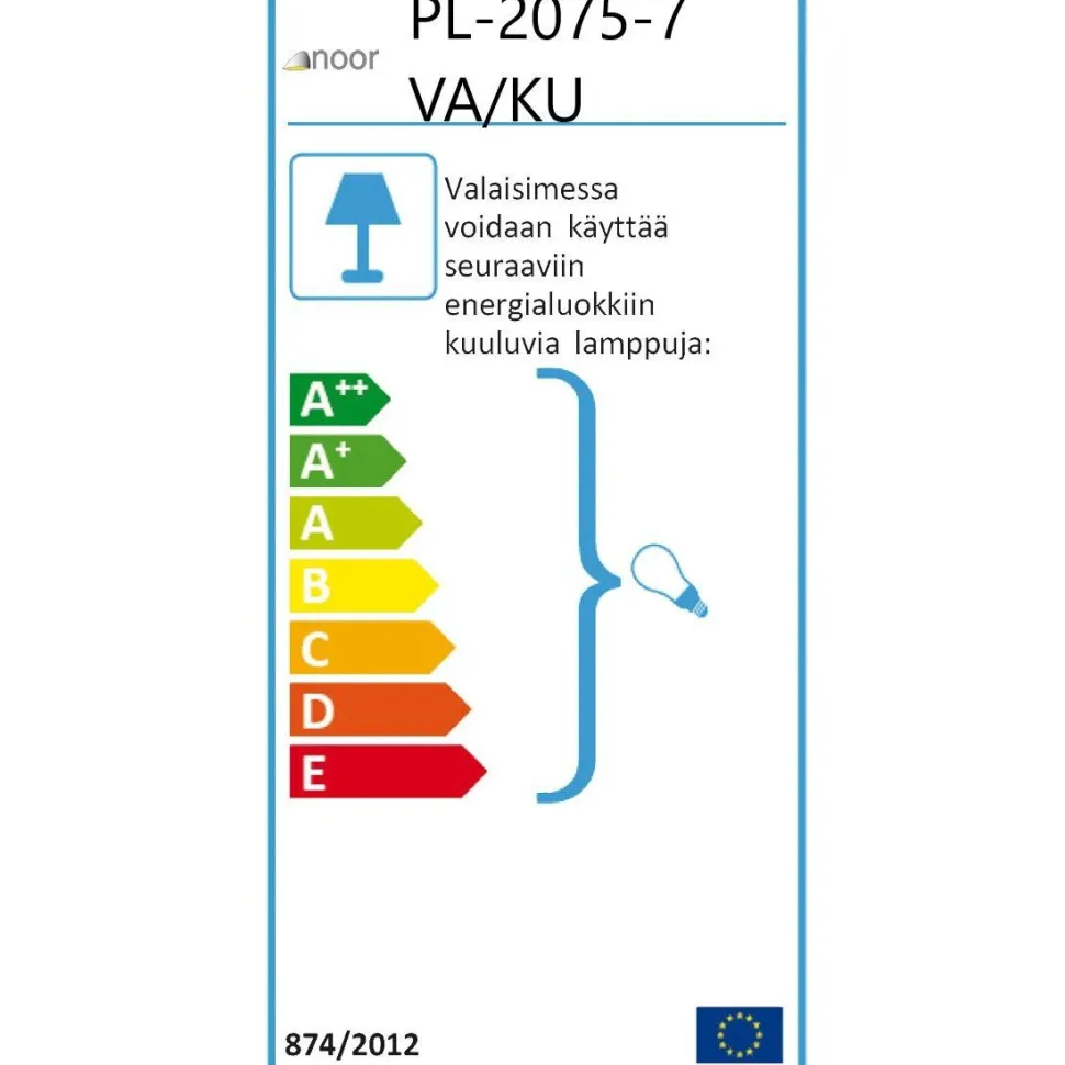 Pylväsvalaisin Noor Kello Ø240x1760 mm valkoinen/kulta