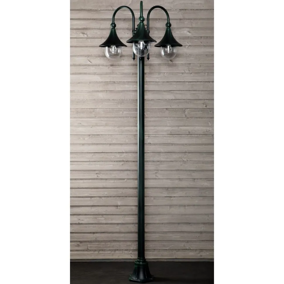 Pylväsvalaisin Noor Trumpetti 2350x735 mm 3-osainen vihertävä musta