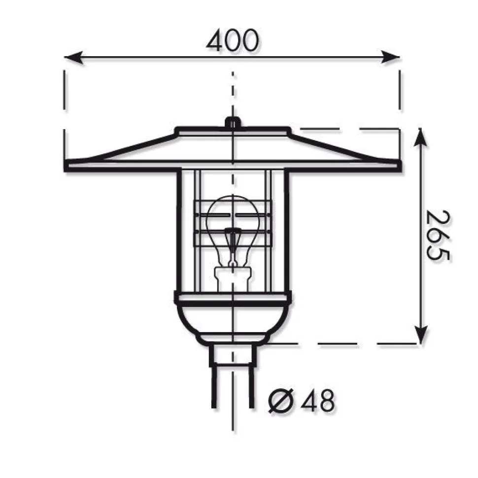 Pylväsvalaisin Talas TLS PH-A 100 HA Ø 400x265 mm helmiäishopea