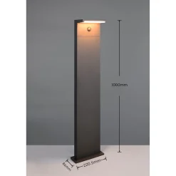 Pylväsvalaisin Trio Ravi LED 50cm liiketunnistimella antrasiitti