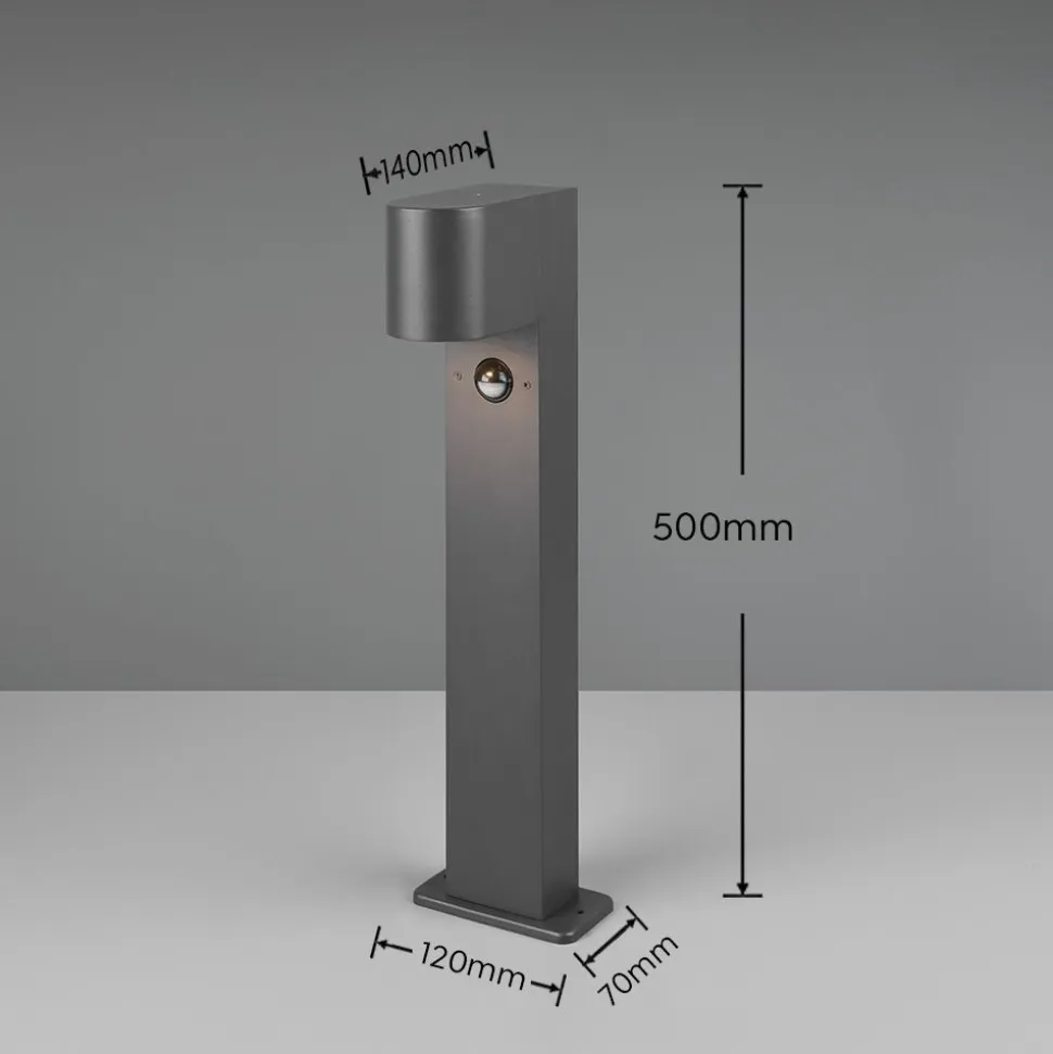 Pylväsvalaisin Trio Roya 50cm liiketunnistimella, antrasiitti