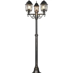 Pylväsvalaisin Trio Volturno, 3-os, 200cm, E27, antiikkirustiikki