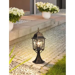Pylväsvalaisin Trio Volturno, 1-os, 47cm, E27, antiikkirustiikki