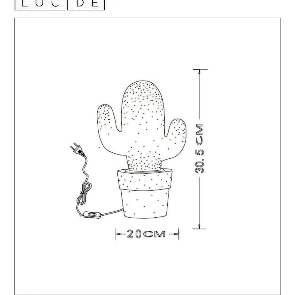 Pöytävalaisin Lucide Cactus Ø20 cm vihreä