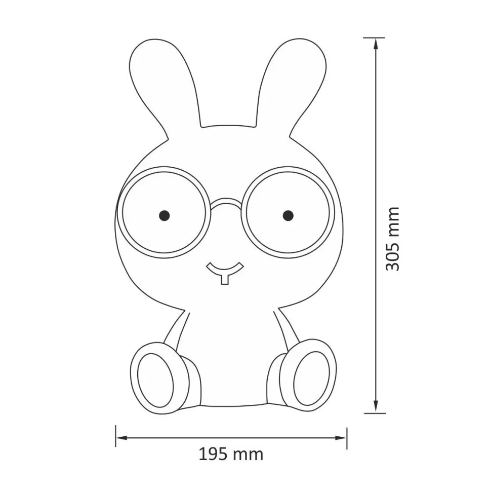 Pöytävalaisin Polux Krolik LED 2,5 W IP20 195x165x305 mm muovi pinkki