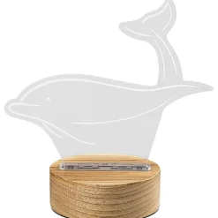 Pöytävalaisin Rabalux Akali, puu/kirkas, delfiini