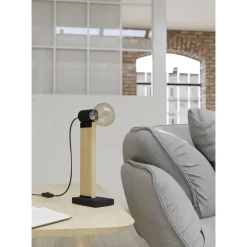 Pöytävalaisin Eglo Bailrigg, 33cm, E27, 40W, IP20, puu/musta
