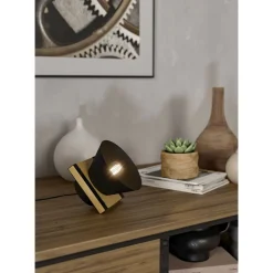 Pöytävalaisin Eglo Maccles, E27, 15W, IP20, musta/puu