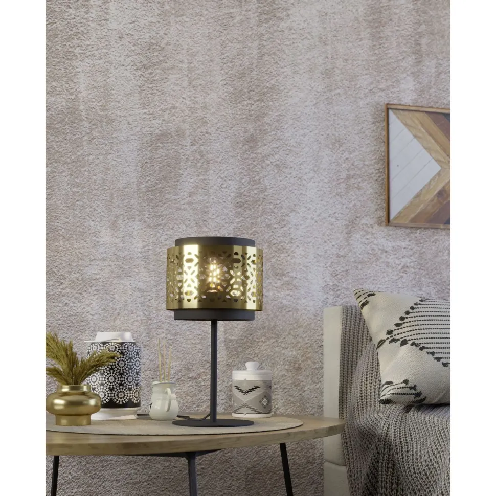 Pöytävalaisin Eglo Sandbach, 45cm, E27, 40W, IP20, messinki/musta