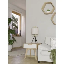 Pöytävalaisin Eglo Surfleet, Ø51.5cm, E27, 40W, IP20, valkoinen/puu
