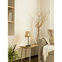 Pöytävalaisin Eglo Tabley, 42.5cm, E27, 40W, IP20, pellava/puu