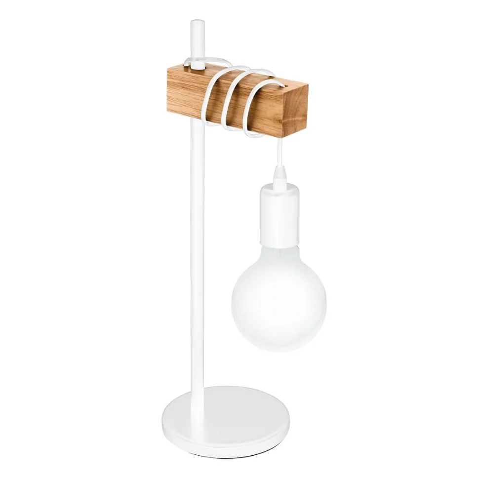 Pöytävalaisin Eglo Vintage Townshend 10W 155x500x175 mm E27 IP20 valkoinen/ruskea