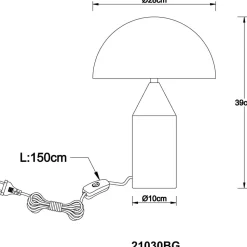 Pöytävalaisin Globo Atoma Ø28cm, 2xE27, hiekka/valkoinen