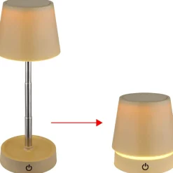 Pöytävalaisin Globo Carlos Ø10.6cm, USB-ladattava