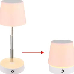 Pöytävalaisin Globo Carlos Ø10.6cm, USB-ladattava