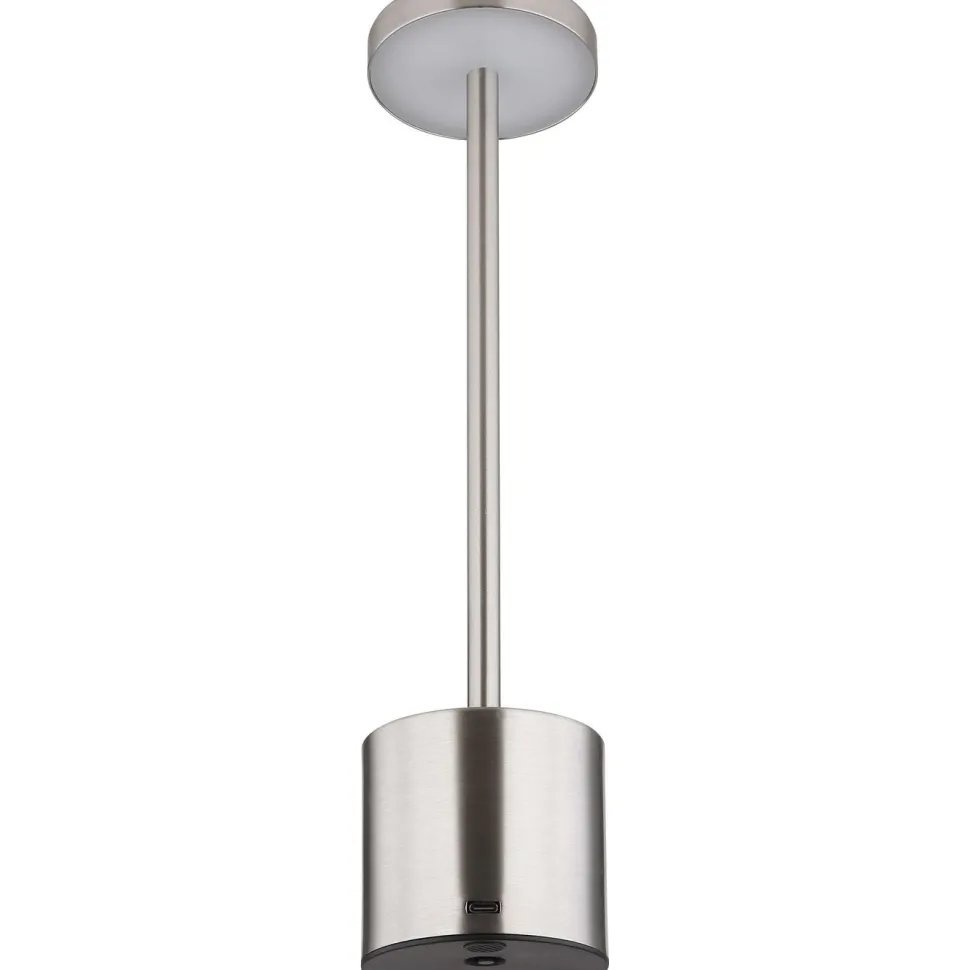 Pöytävalaisin Globo Polina 34cm, USB-ladattava, CCT, nikkeli