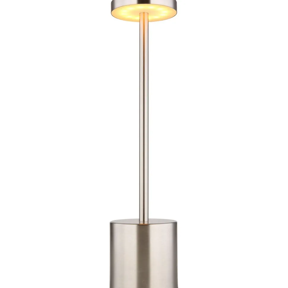 Pöytävalaisin Globo Polina 34cm, USB-ladattava, CCT, nikkeli