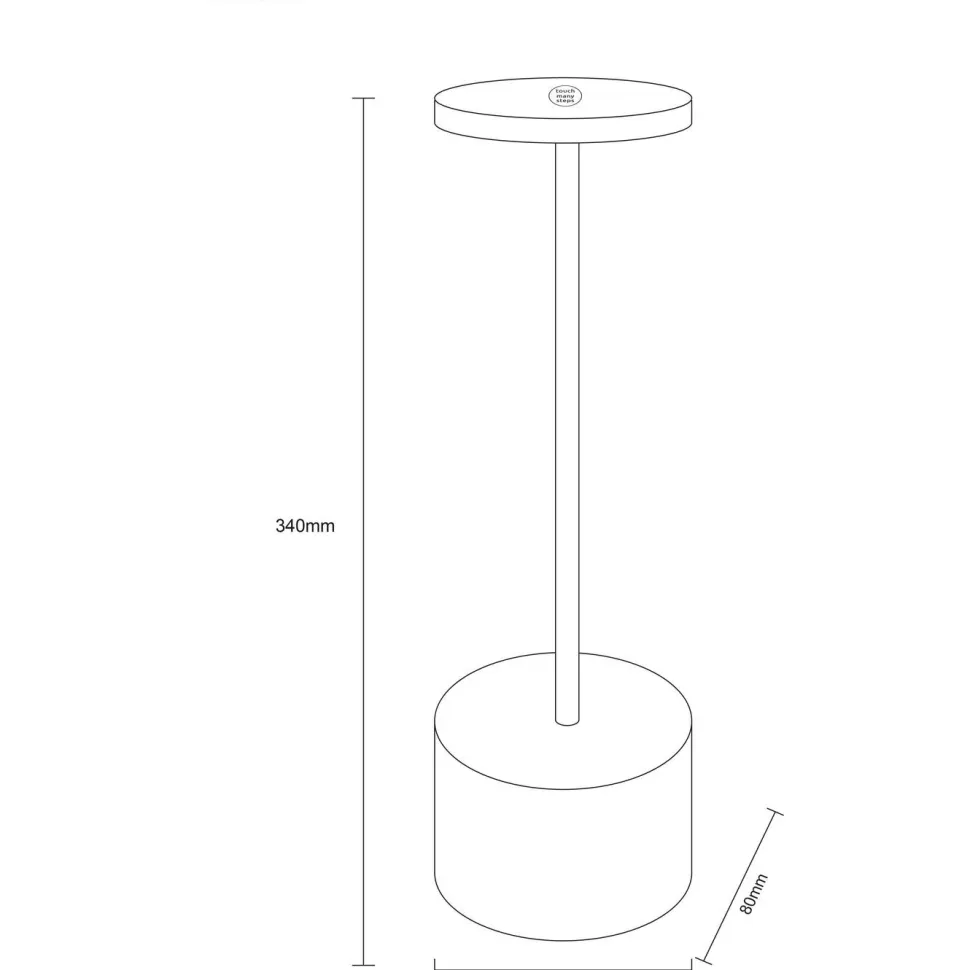 Pöytävalaisin Globo Polina 34cm, USB-ladattava, CCT, nikkeli